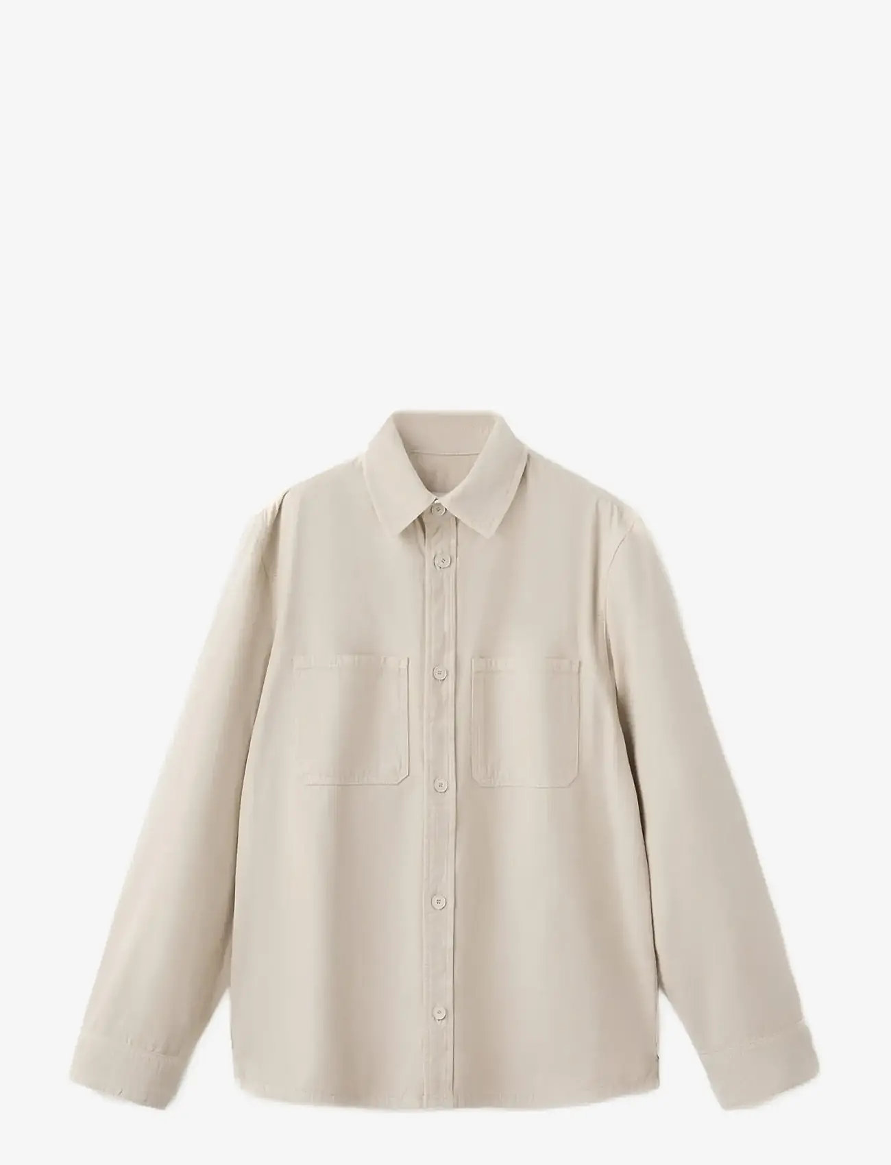 Mango - 100% cotton overshirt with pockets - mænd - lt pastel brown - 1