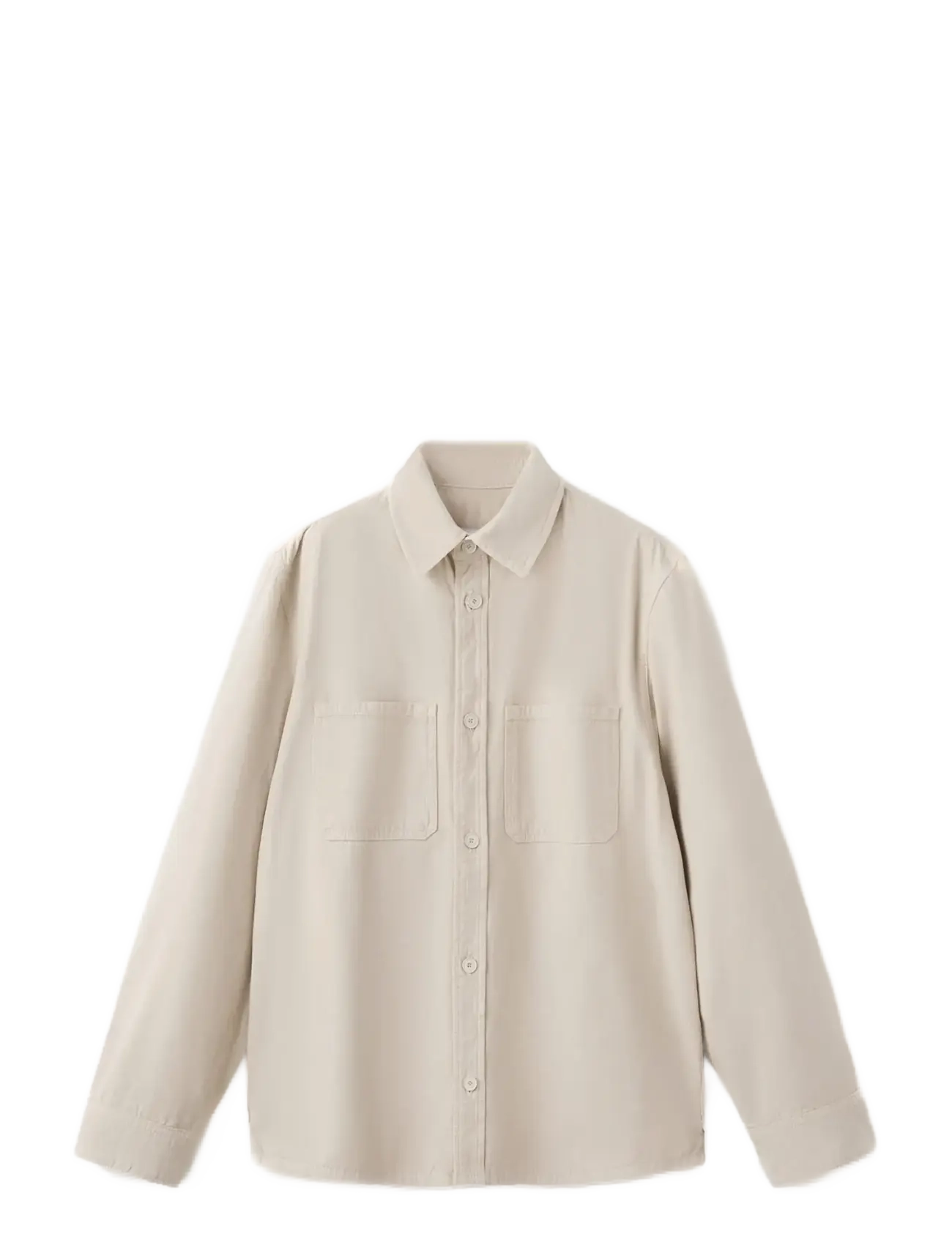 Mango 100% cotton overshirt with pockets - Mango - LT PASTEL BROWN / beige