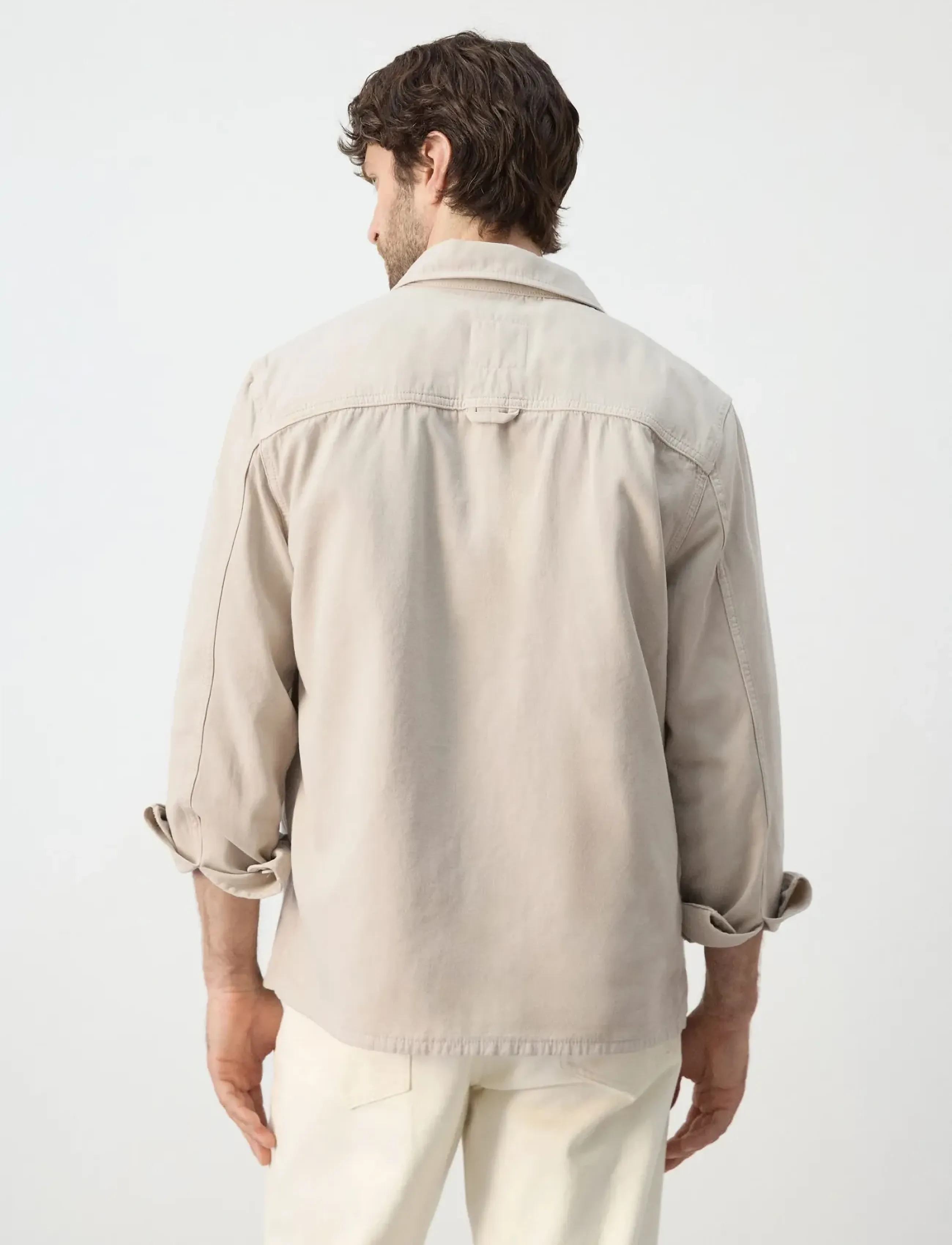 Mango - 100% cotton overshirt with pockets - mehed - lt pastel brown - 2