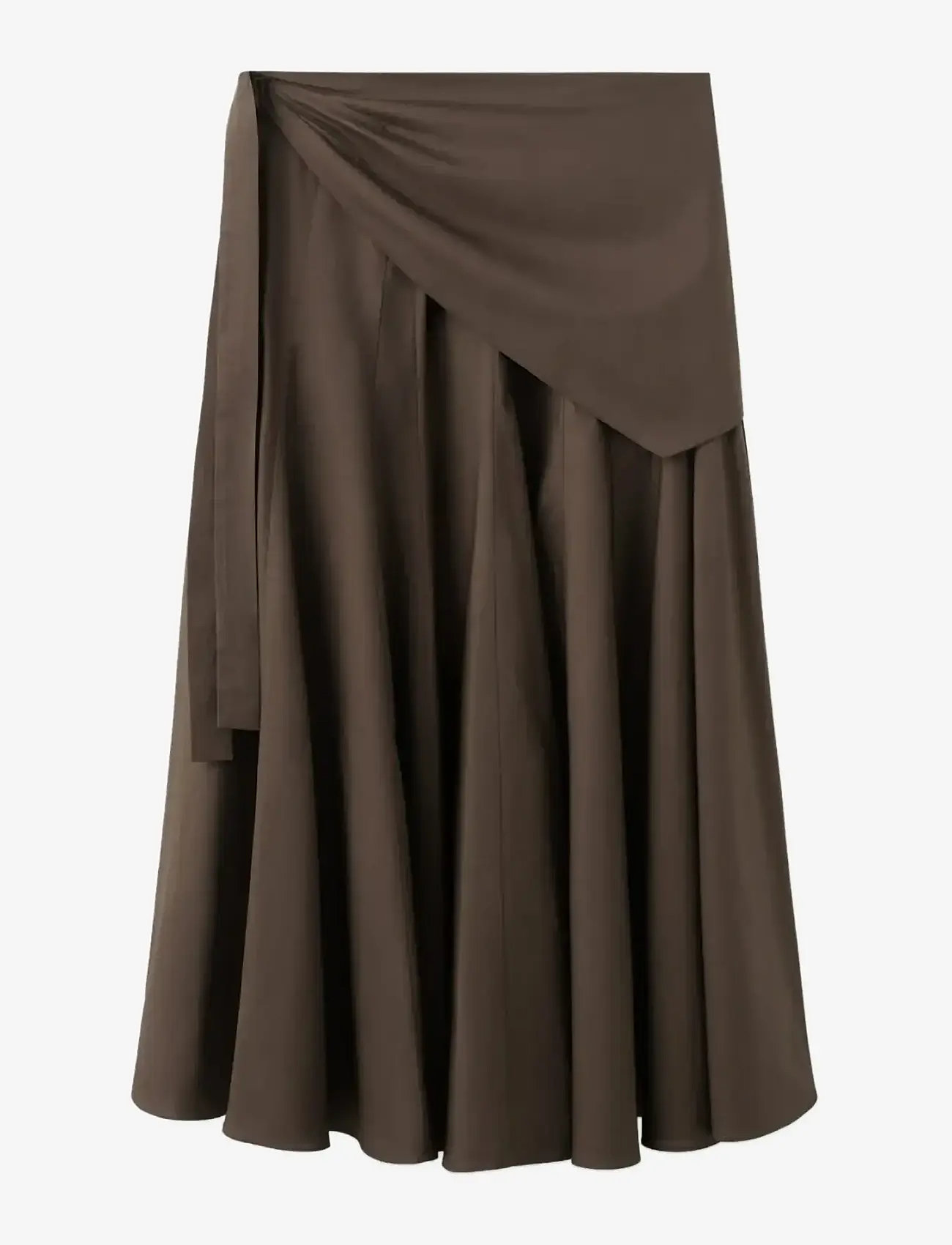 Mango - A-line skirt with handkerchief detail - slå-om-nederdele - dark brown - 1