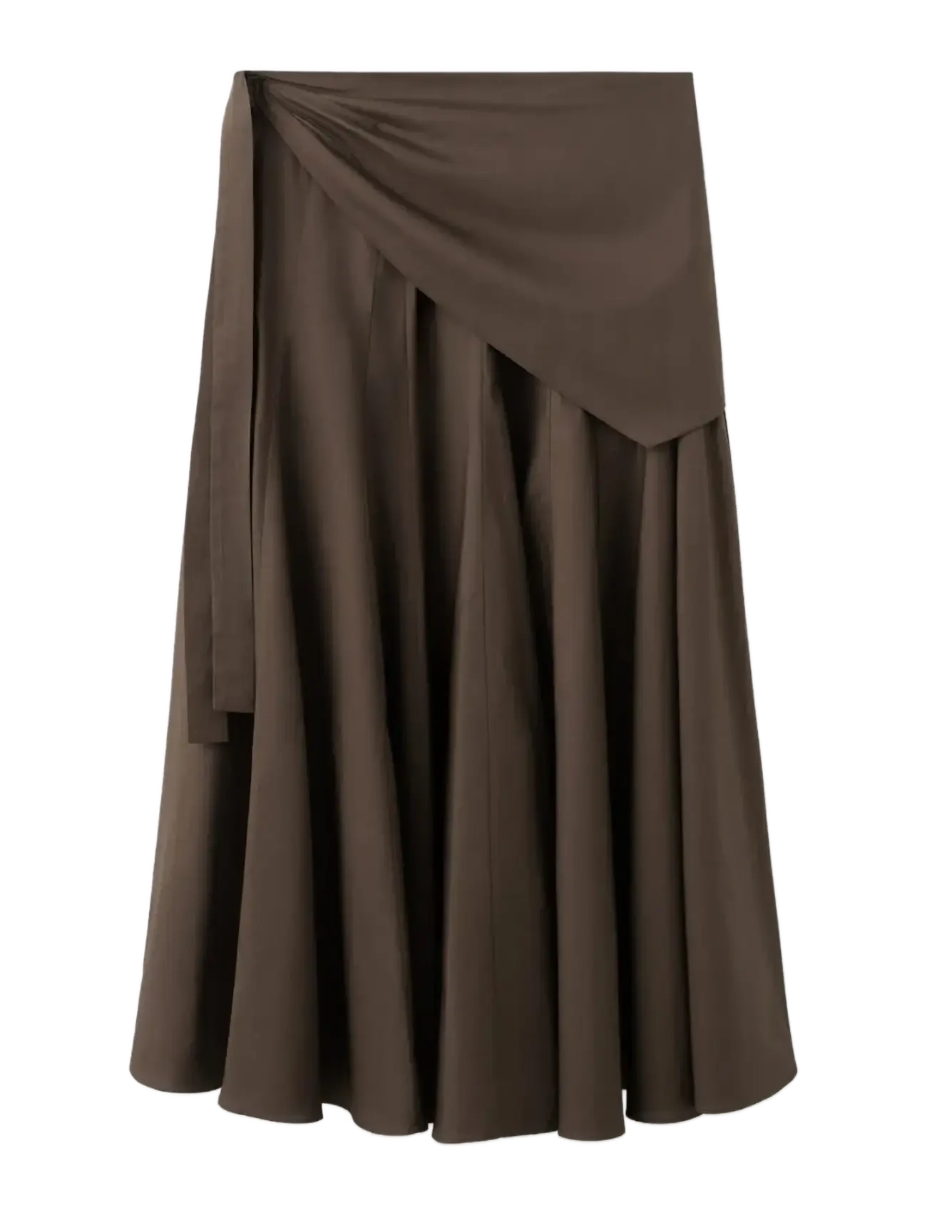 Mango A-line skirt with handkerchief detail - Business tøj - DARK BROWN / brown
