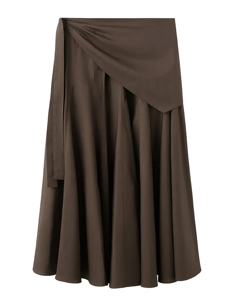 Mango - A-line skirt with handkerchief detail - slå-om-nederdele - dark brown - 1