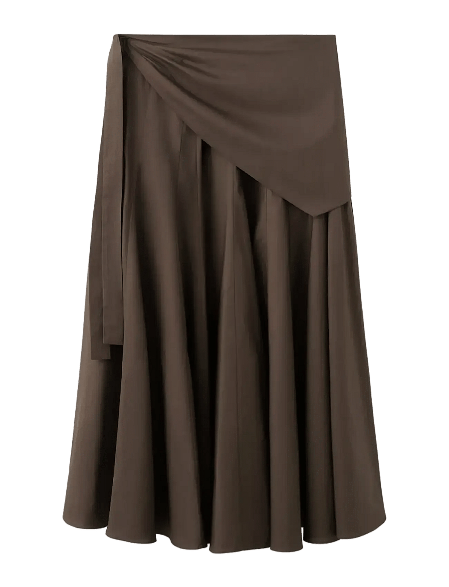 Mango - A-line skirt with handkerchief detail - maxi nederdele - dark brown - 1