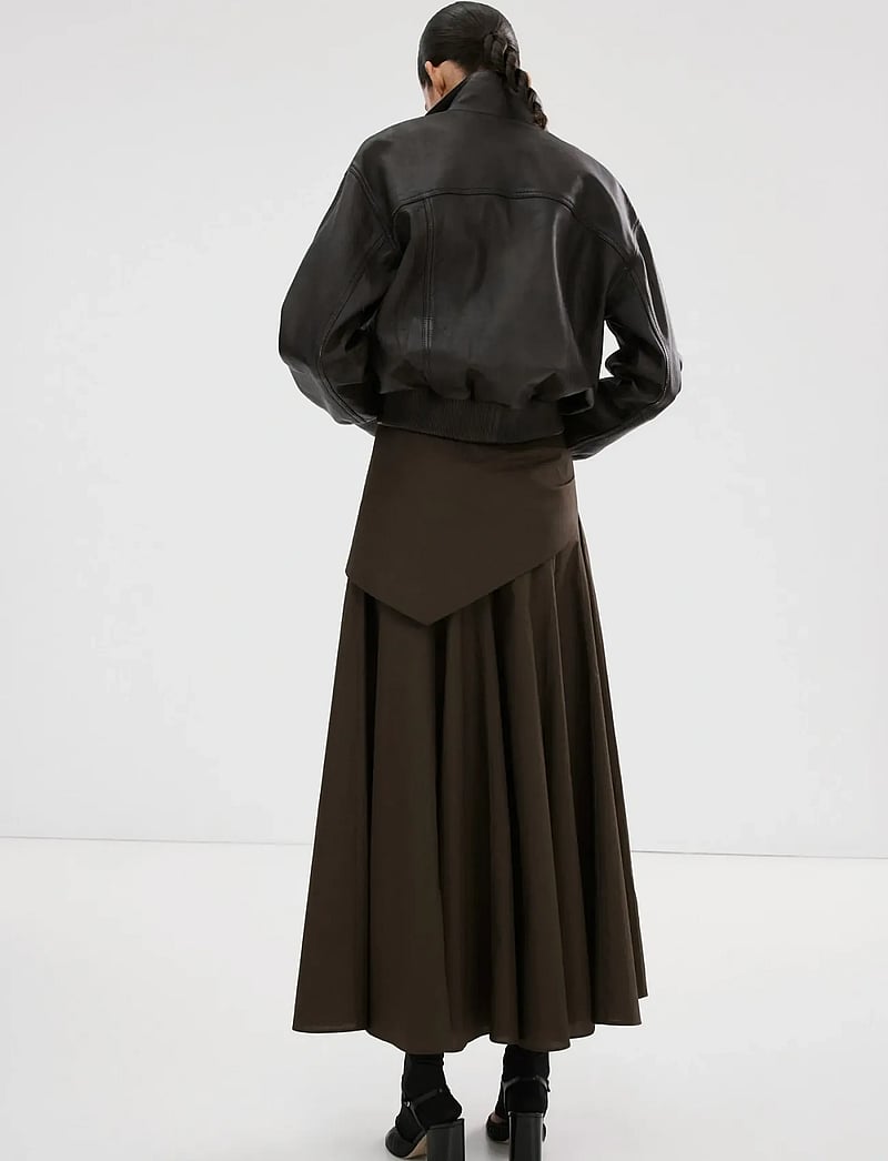 Mango - A-line skirt with handkerchief detail - slå-om-nederdele - dark brown - 2