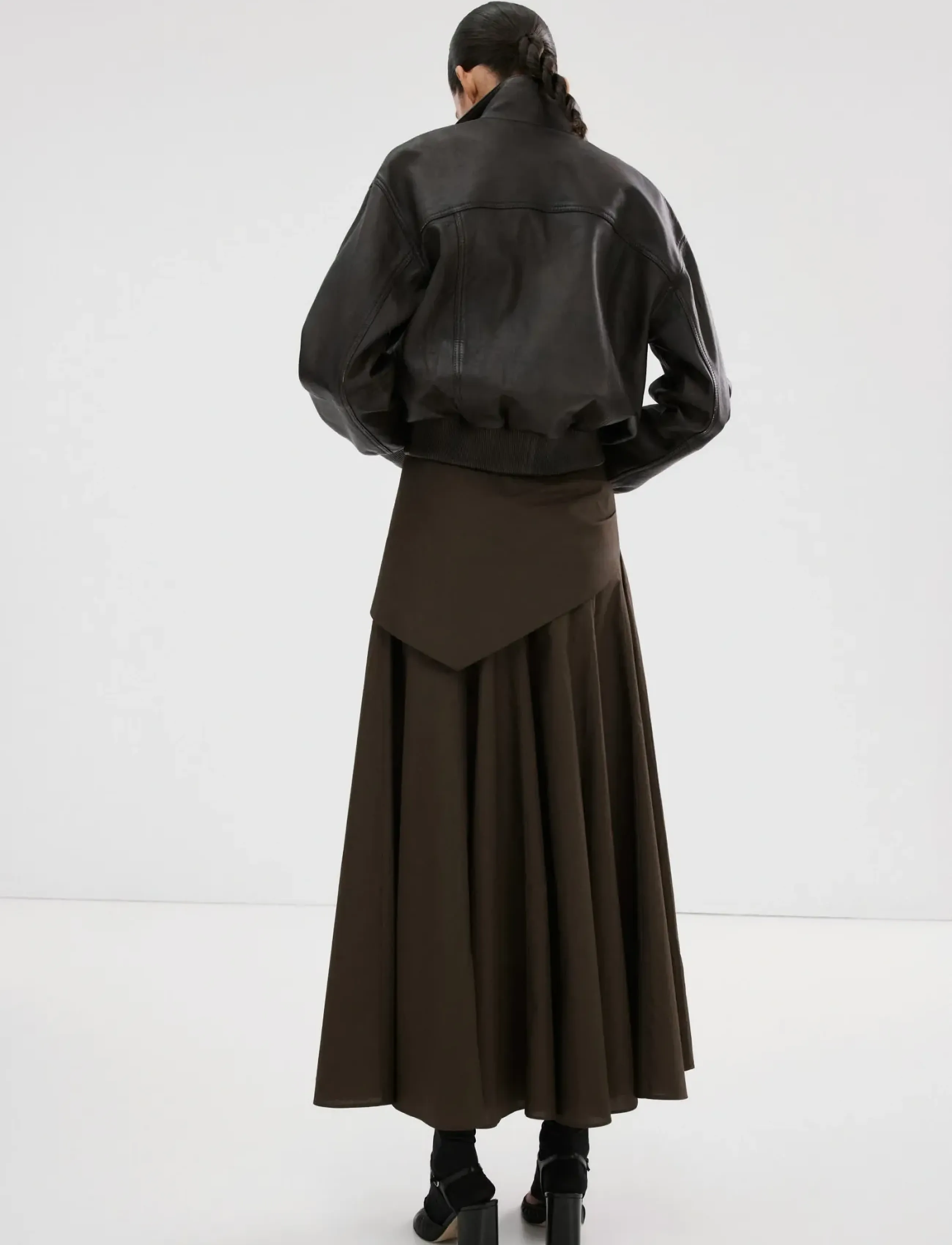 Mango - A-line skirt with handkerchief detail - omlottkjolar - dark brown - 2