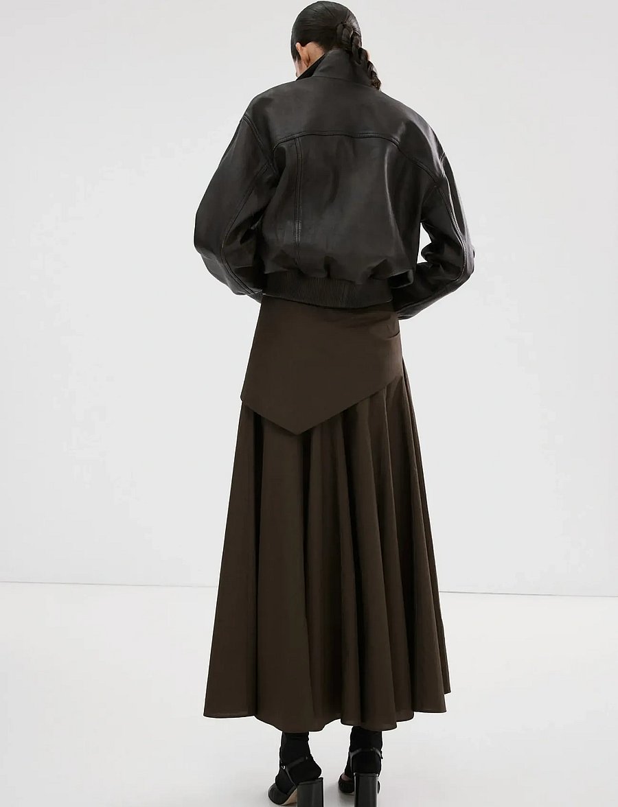 Mango - A-line skirt with handkerchief detail - maxi nederdele - dark brown - 2
