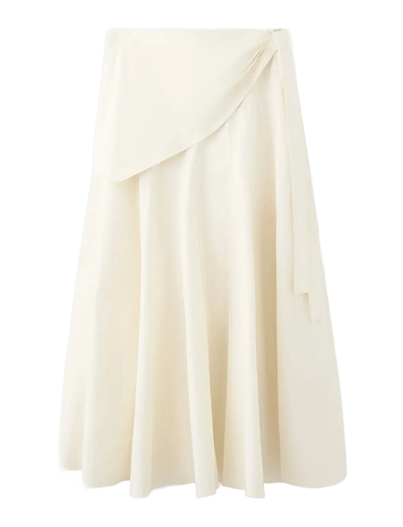 Mango - A-line skirt with handkerchief detail - slå-om-nederdele - natural white - 1