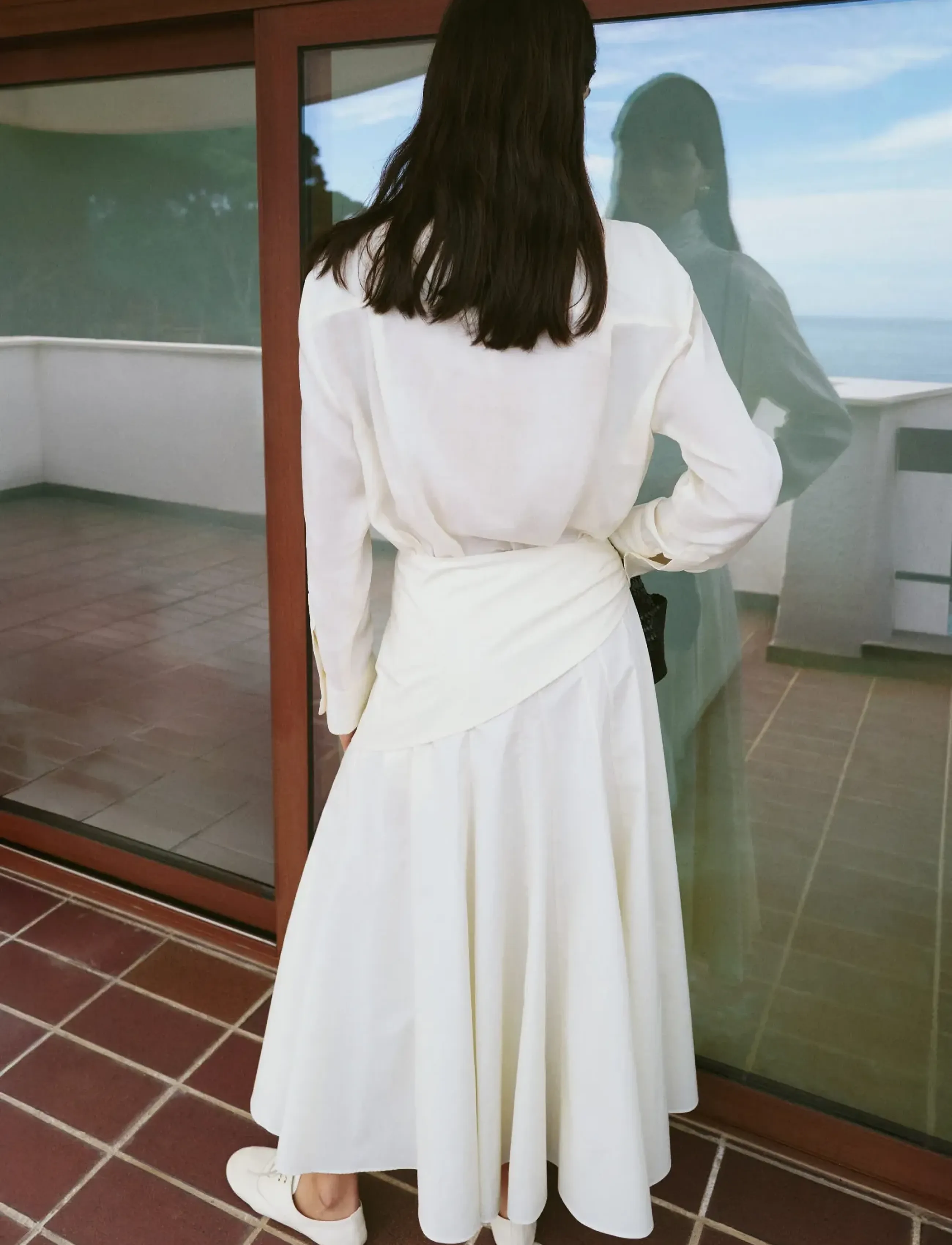 Mango - A-line skirt with handkerchief detail - peoriided outlet-hindadega - natural white - 2