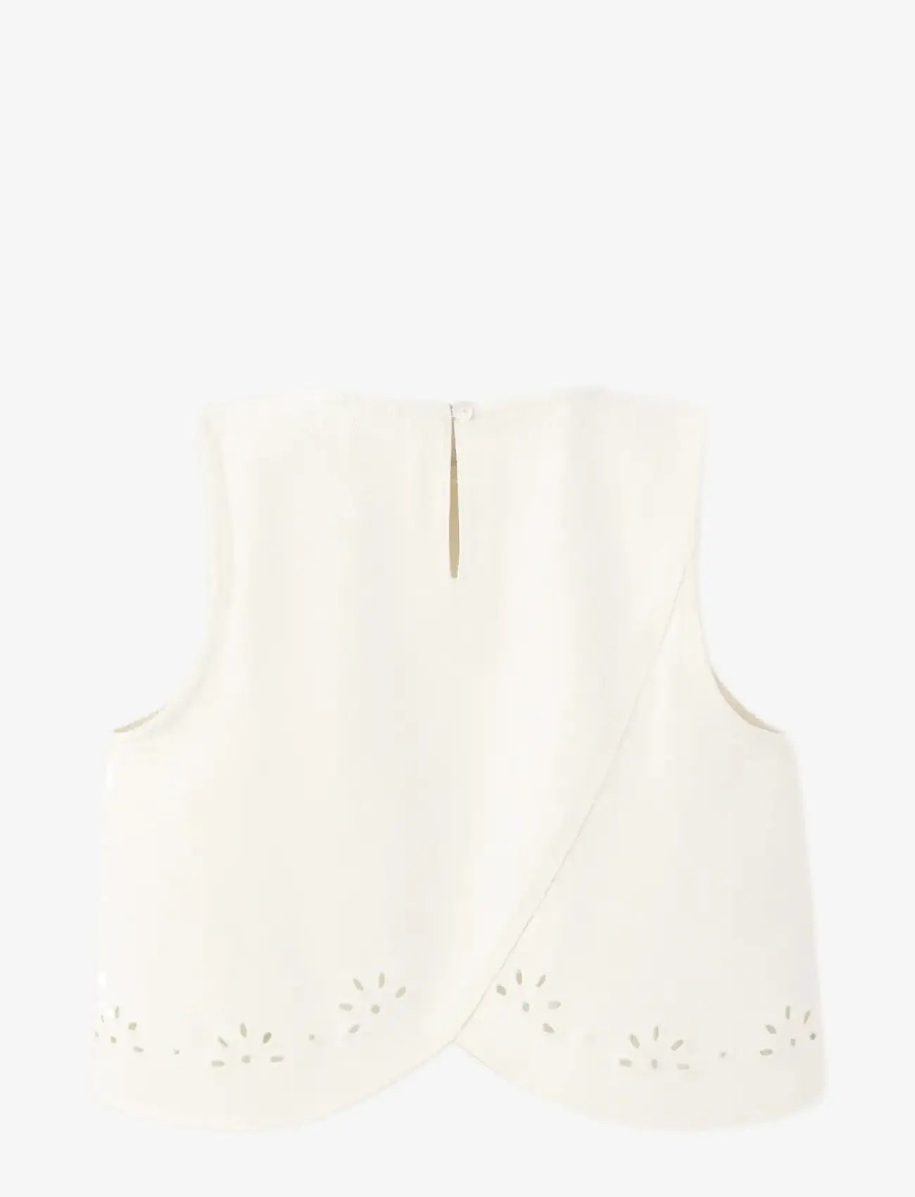 Mango - Embroidered denim top - bluser & tunikaer - light beige - 1