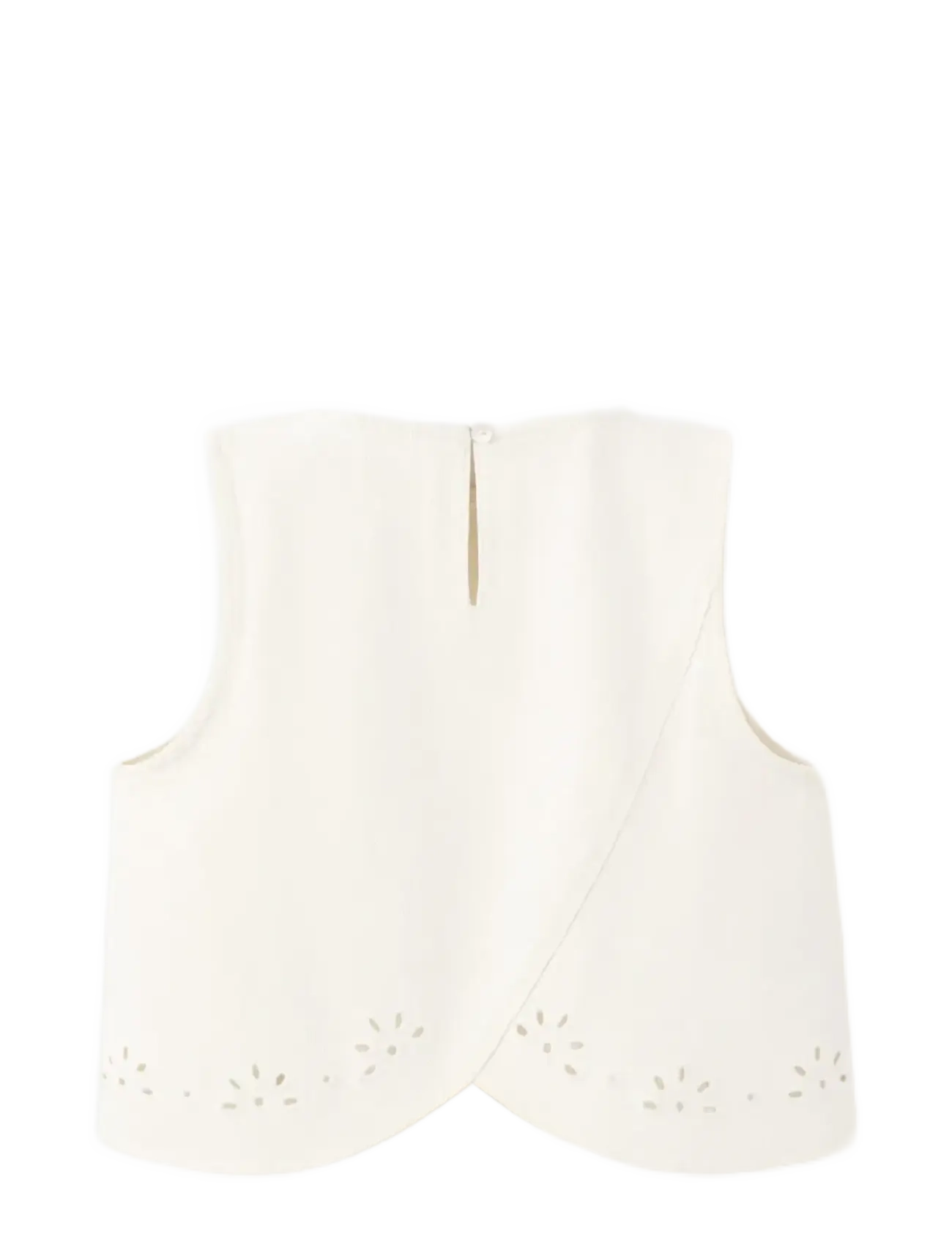 Mango - Embroidered denim top - blusar & tunikor - light beige - 1