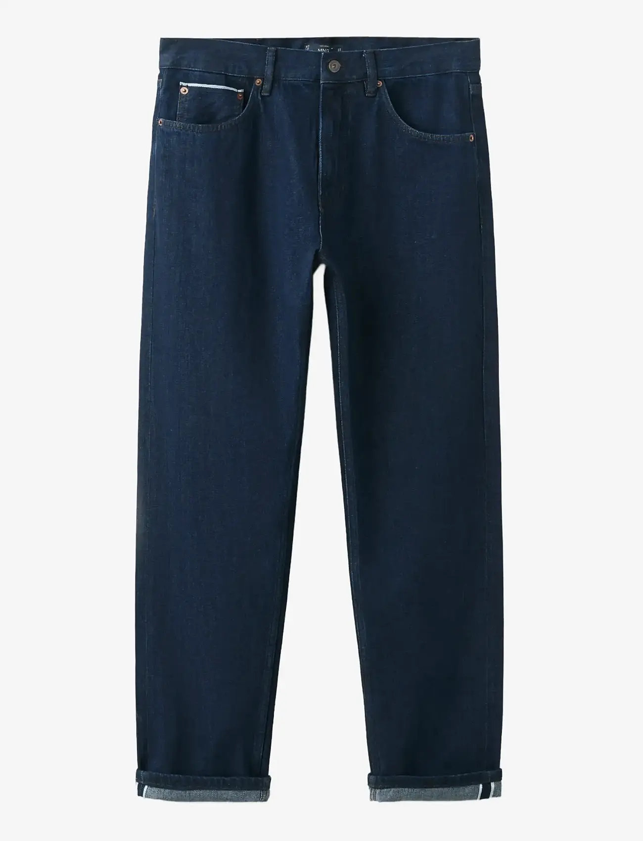 Mango - 100% cotton regular fit cropped jeans - regular jeans - open blue - 1