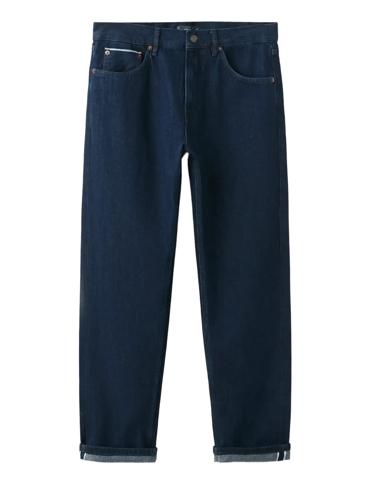 Mango 100% cotton regular fit cropped jeans - Uutuudet - OPEN BLUE / navy