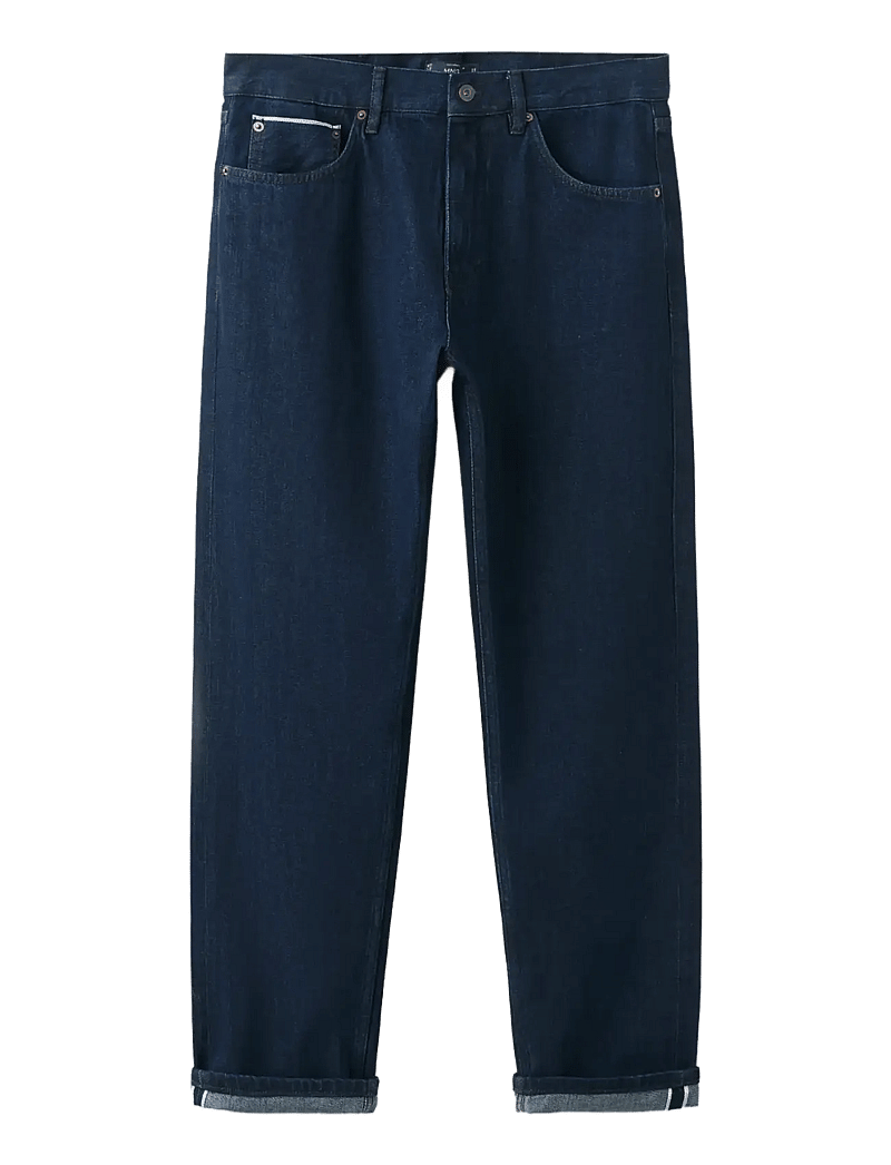 Mango - 100% cotton regular fit cropped jeans - regular jeans - open blue - 1