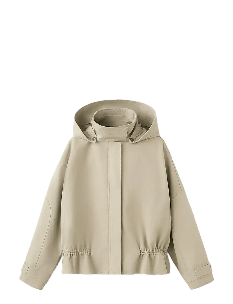 Mango - Oversized high-neck parka - forårsjakker - beige - khaki - 1