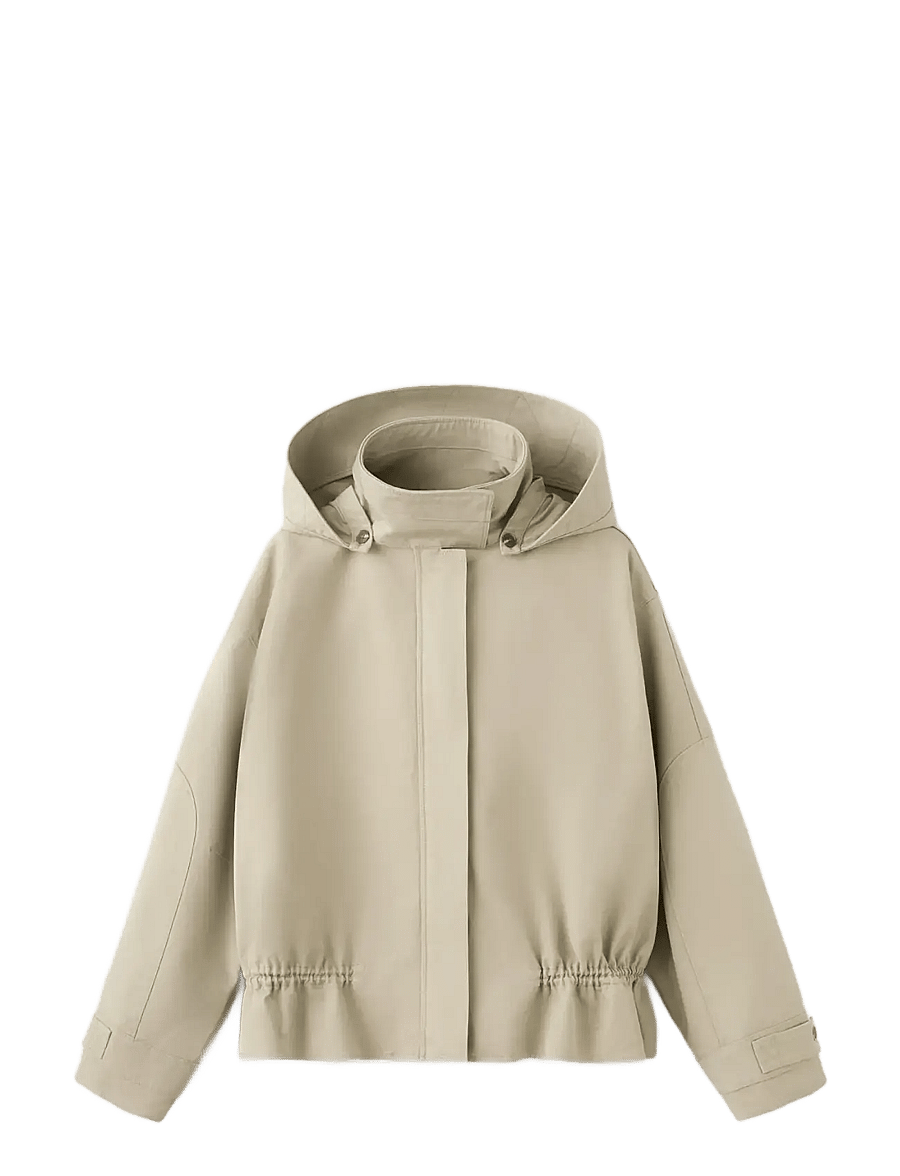 Mango - Oversized high-neck parka - vårjackor - beige - khaki - 1