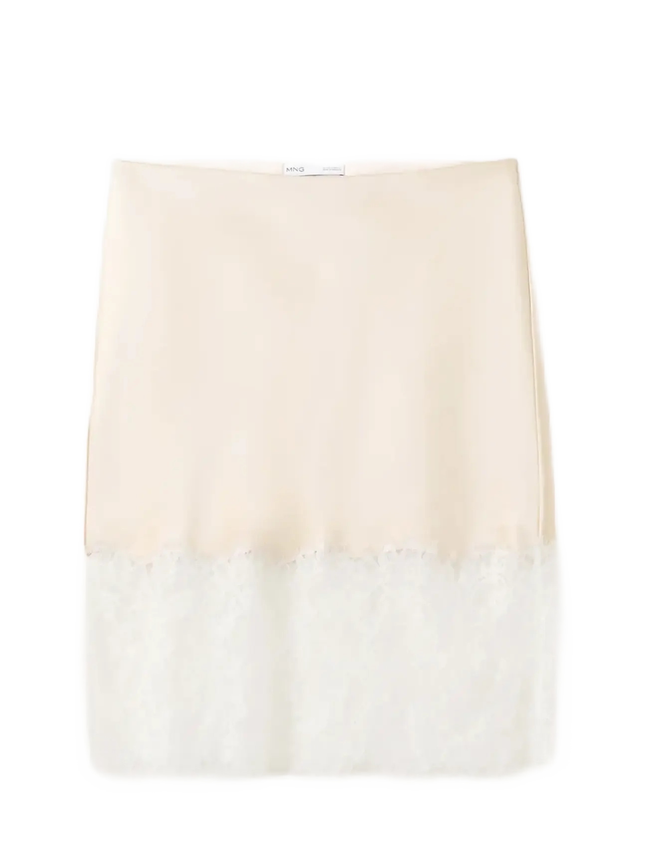 Mango Lace slip skirt - Modetrends - LIGHT BEIGE / cream