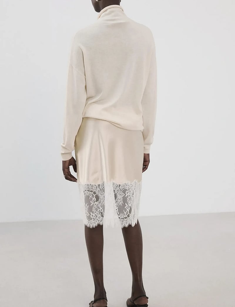 Mango - Lace slip skirt - satinnederdele - light beige - 2