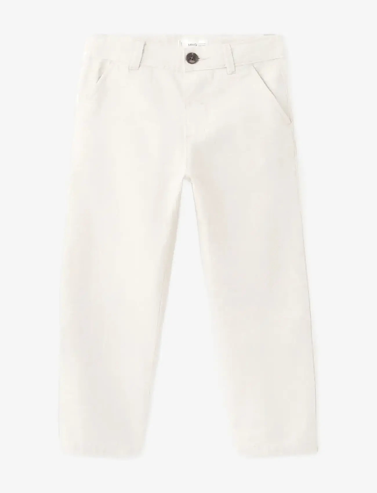 Mango - Straight linen-blend trousers - chinos - lt pastel brown - 0