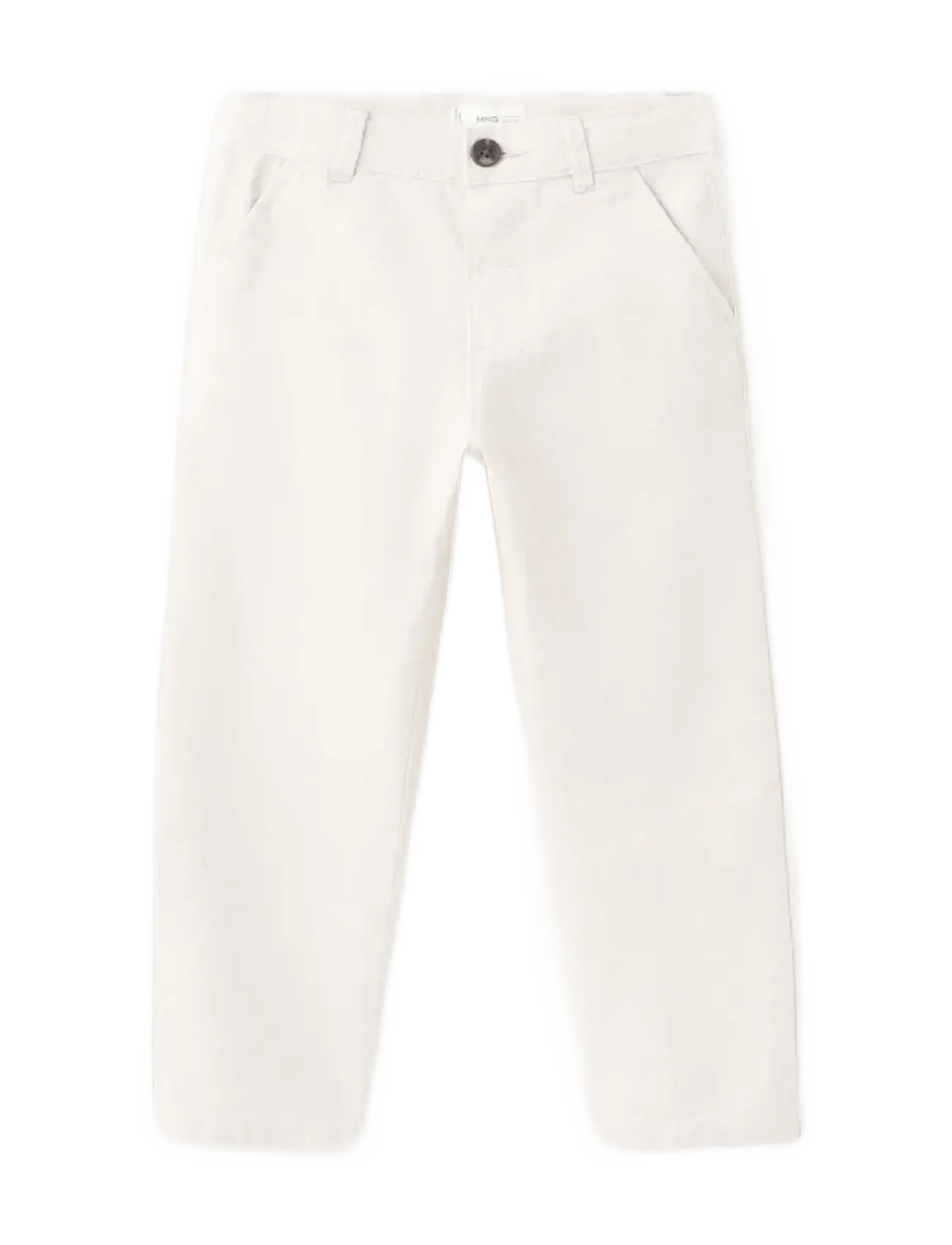 Mango Straight linen-blend trousers - Underdele - LT PASTEL BROWN / white
