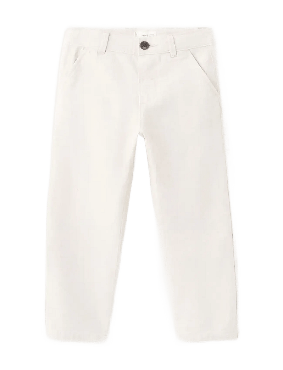 Mango - Straight linen-blend trousers - chinos - lt pastel brown - 0
