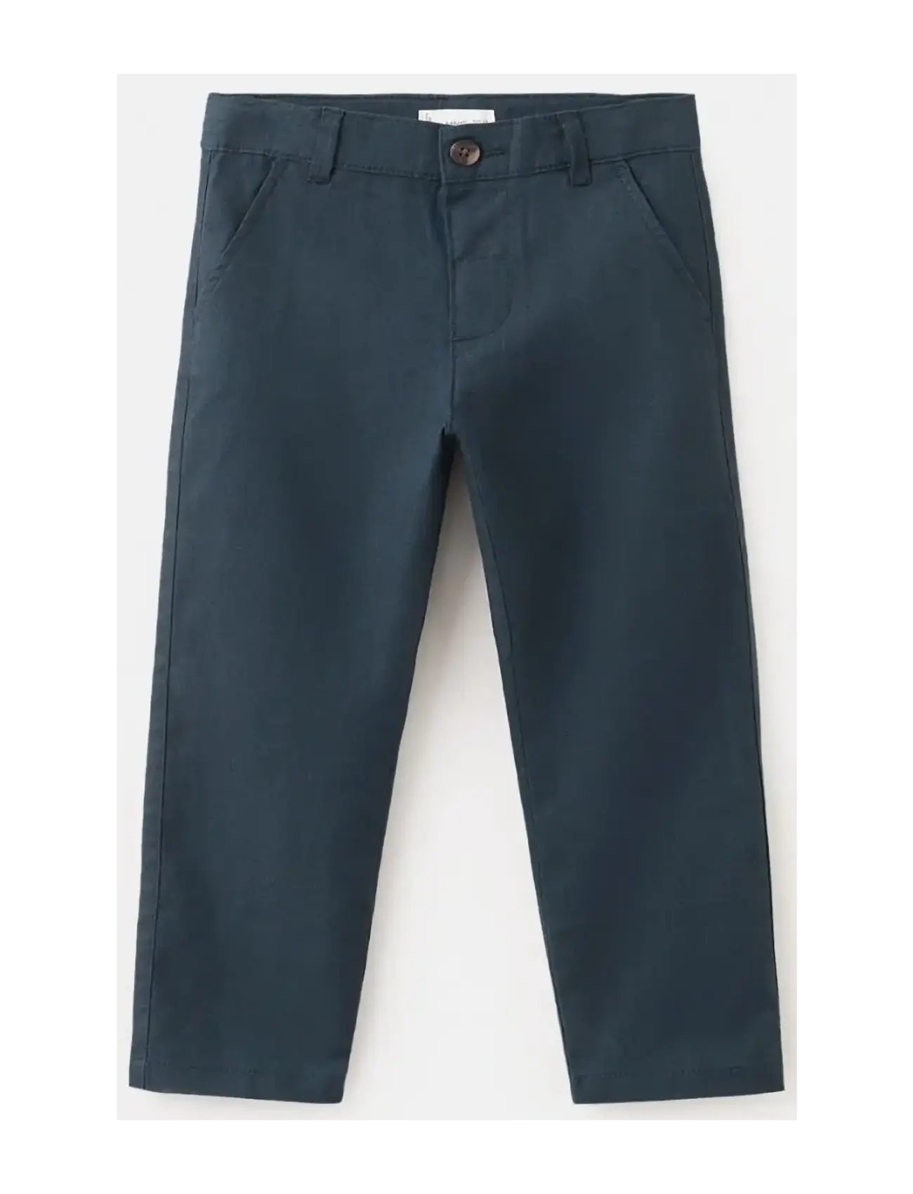 Mango Straight Linen-Blend Trousers, Børn, Lige Bukser, Navy, Str: 3-4