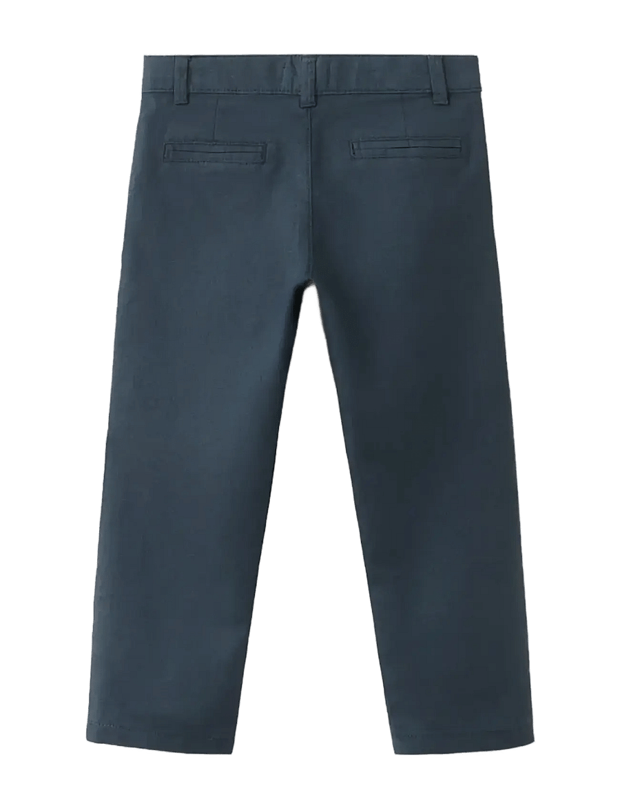 Mango - Straight linen-blend trousers - chinos - navy - 1