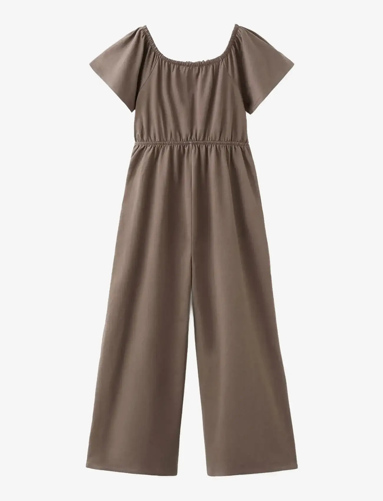 Mango - Long jumpsuit with embroidered details - buksedragter - brown - 1