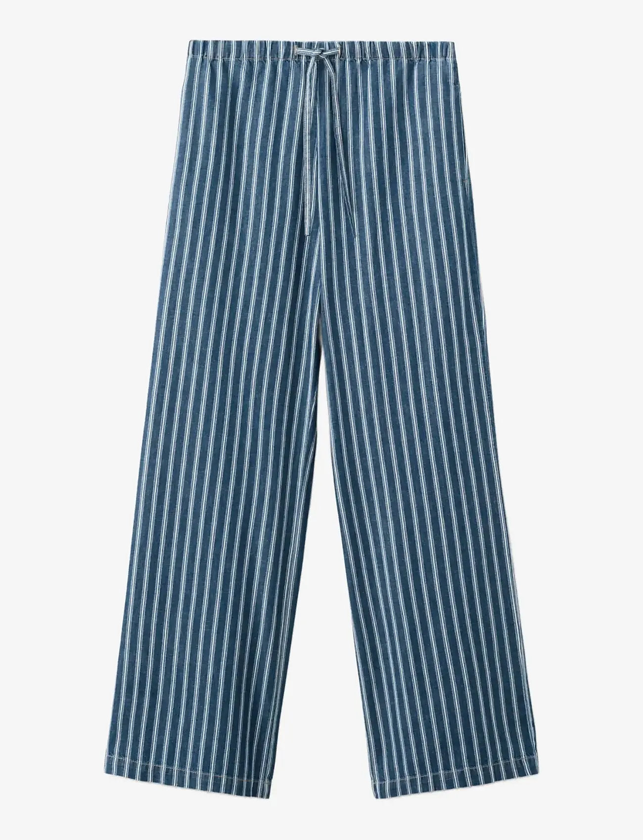 Mango - Striped jeans - wide leg trousers - medium blue - 1