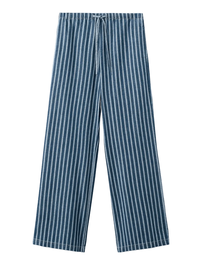 Mango - Striped jeans - wide leg trousers - medium blue - 1