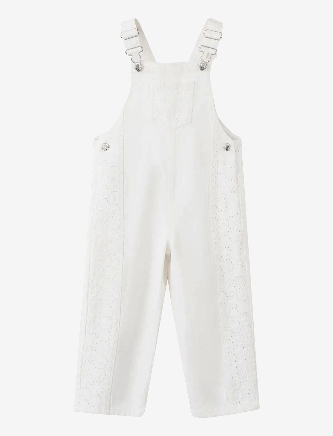 Mango - Embroidered denim dungarees - hängselbyxor - natural white - 0