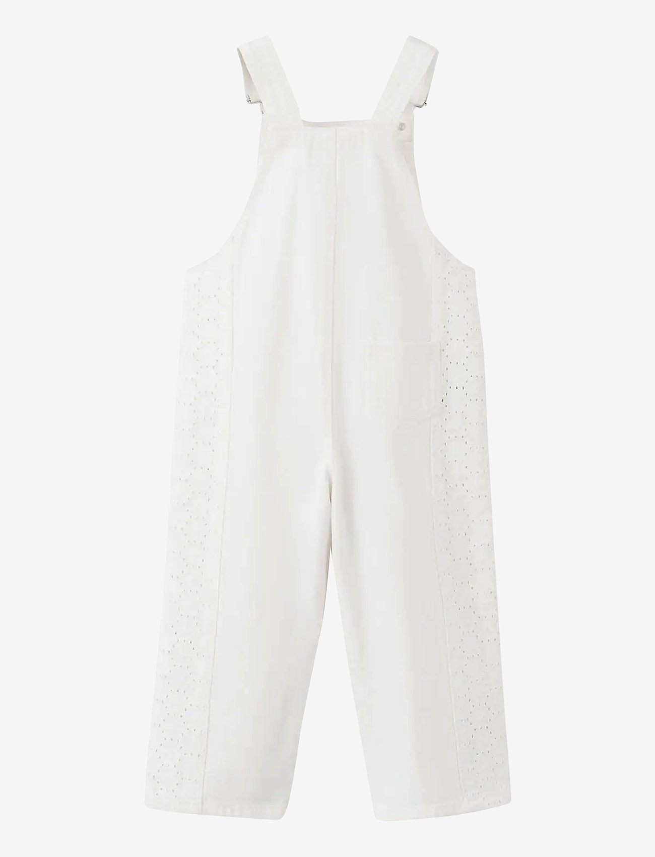 Mango - Embroidered denim dungarees - hängselbyxor - natural white - 1