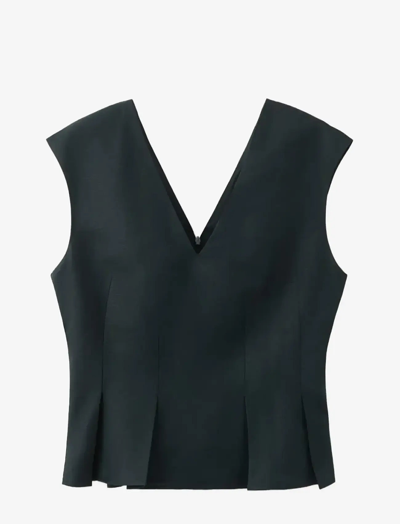 Mango - Cotton linen peplum top - Ärmlösa blusar - navy - 1