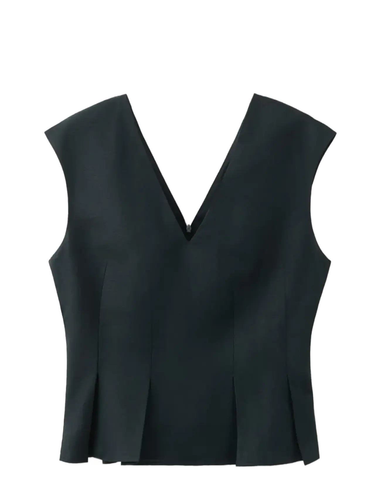 Mango Cotton linen peplum top - Alles anzeigen - NAVY / black
