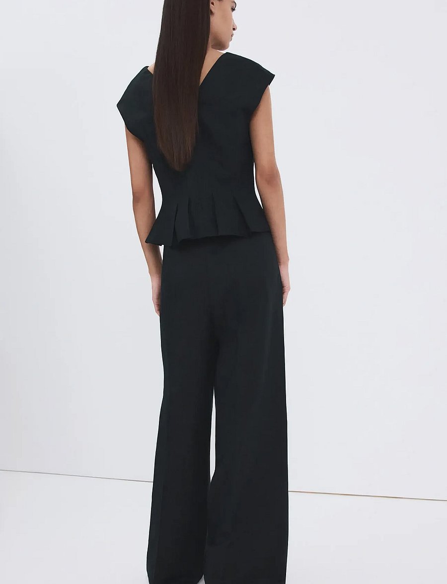 Mango - Cotton linen peplum top - Ärmellose blusen - navy - 2