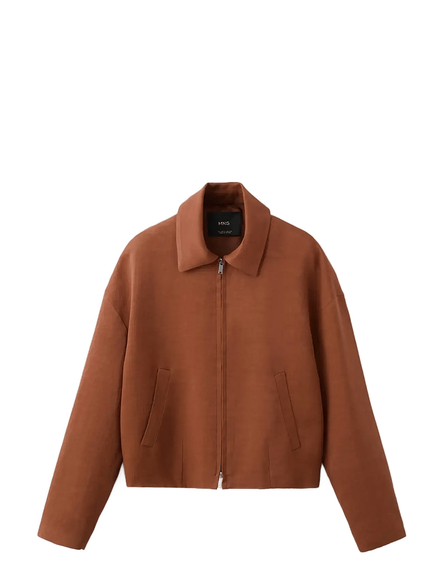 Mango - Linen-blend jacket with pockets - kevättakit - rust - copper - 1