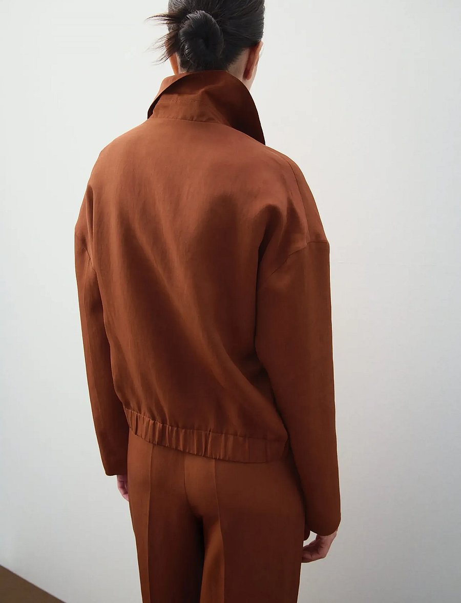 Mango - Linen-blend jacket with pockets - kevättakit - rust - copper - 2