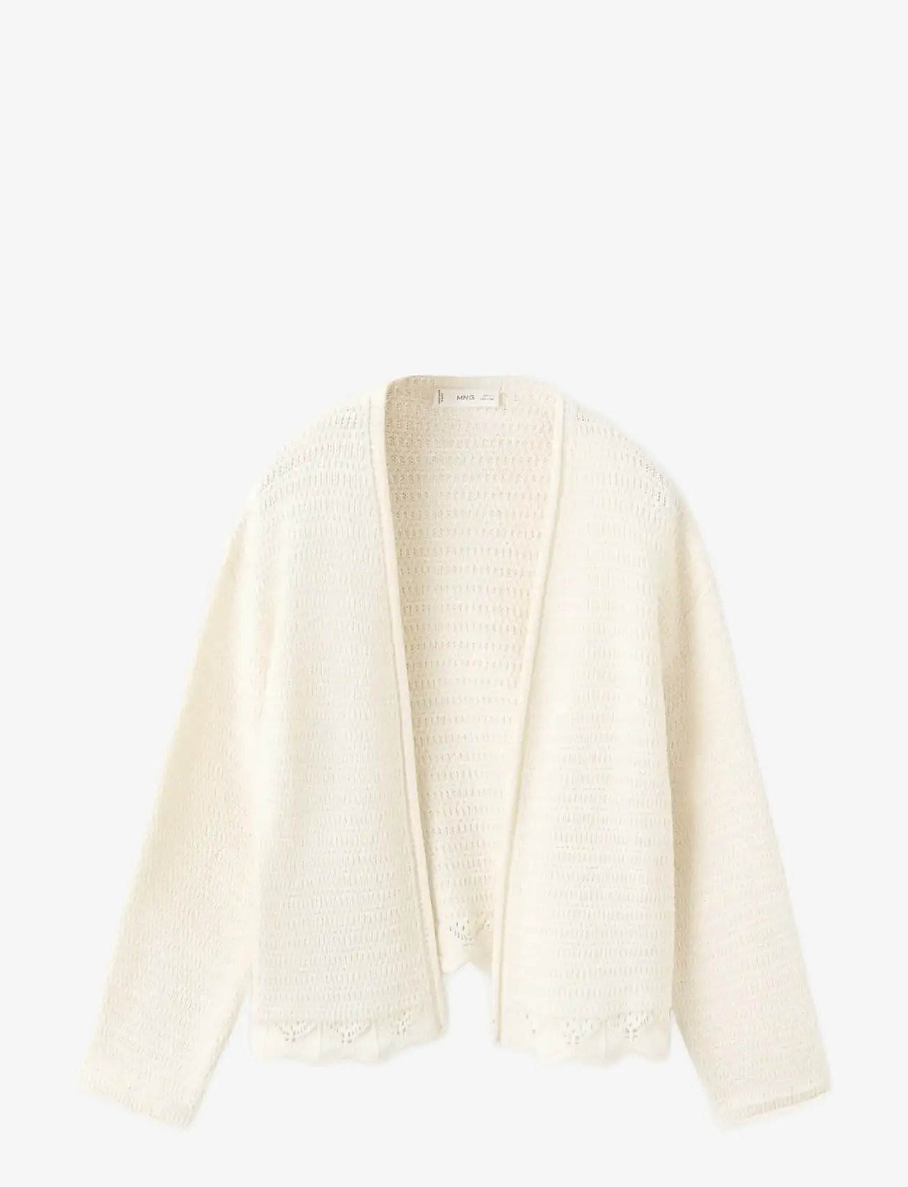Mango - Openwork knit cardigan - cardigans - light beige - 0