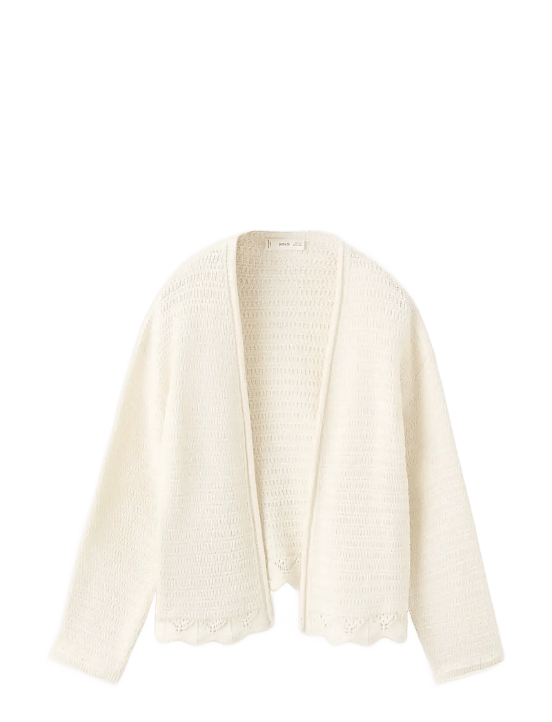 Mango - Openwork knit cardigan - cardigans - light beige - 0