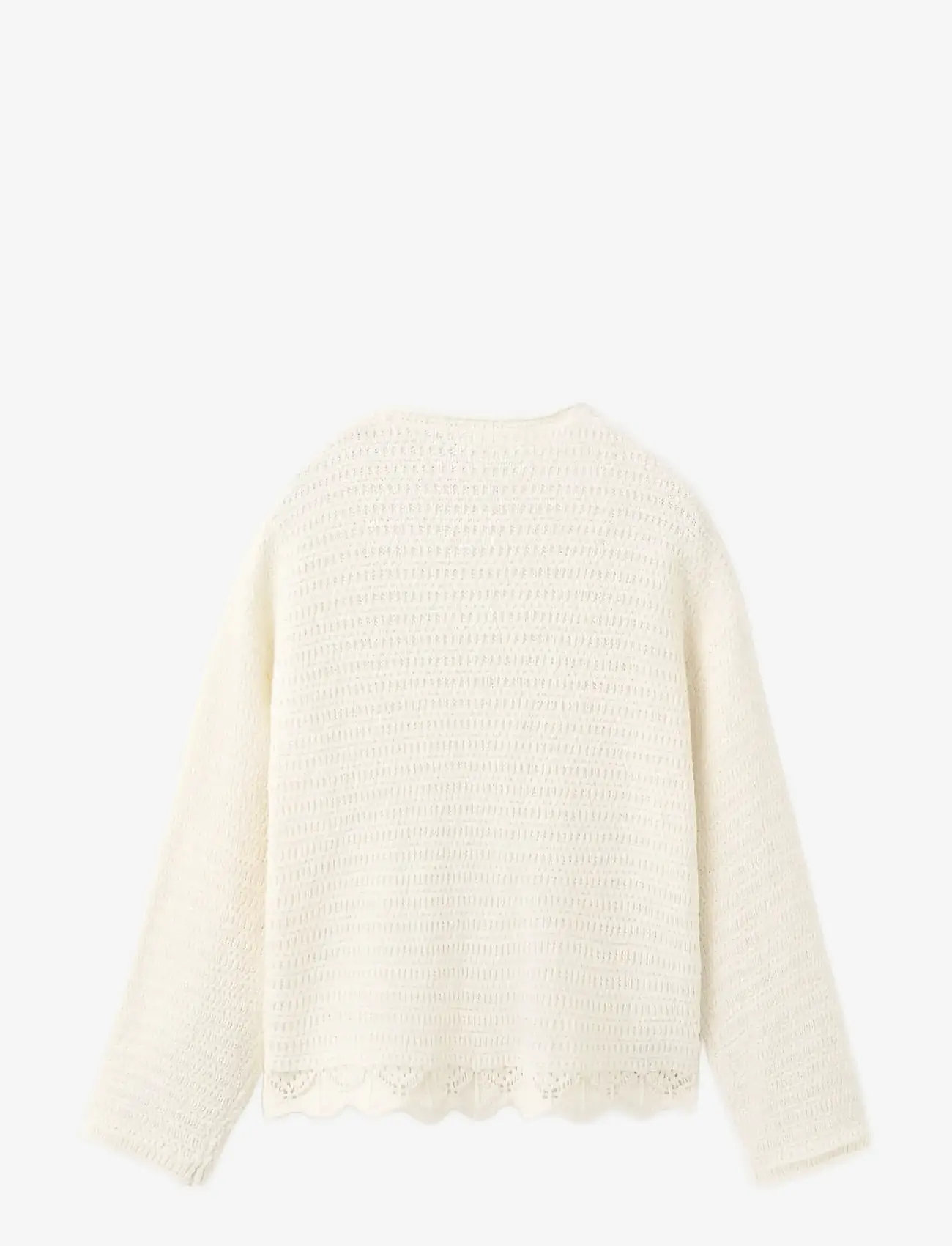Mango - Openwork knit cardigan - cardigans - light beige - 1