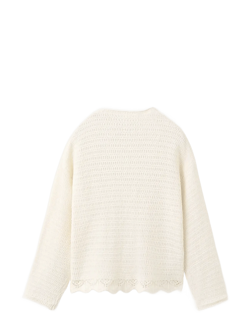 Mango - Openwork knit cardigan - cardigans - light beige - 1