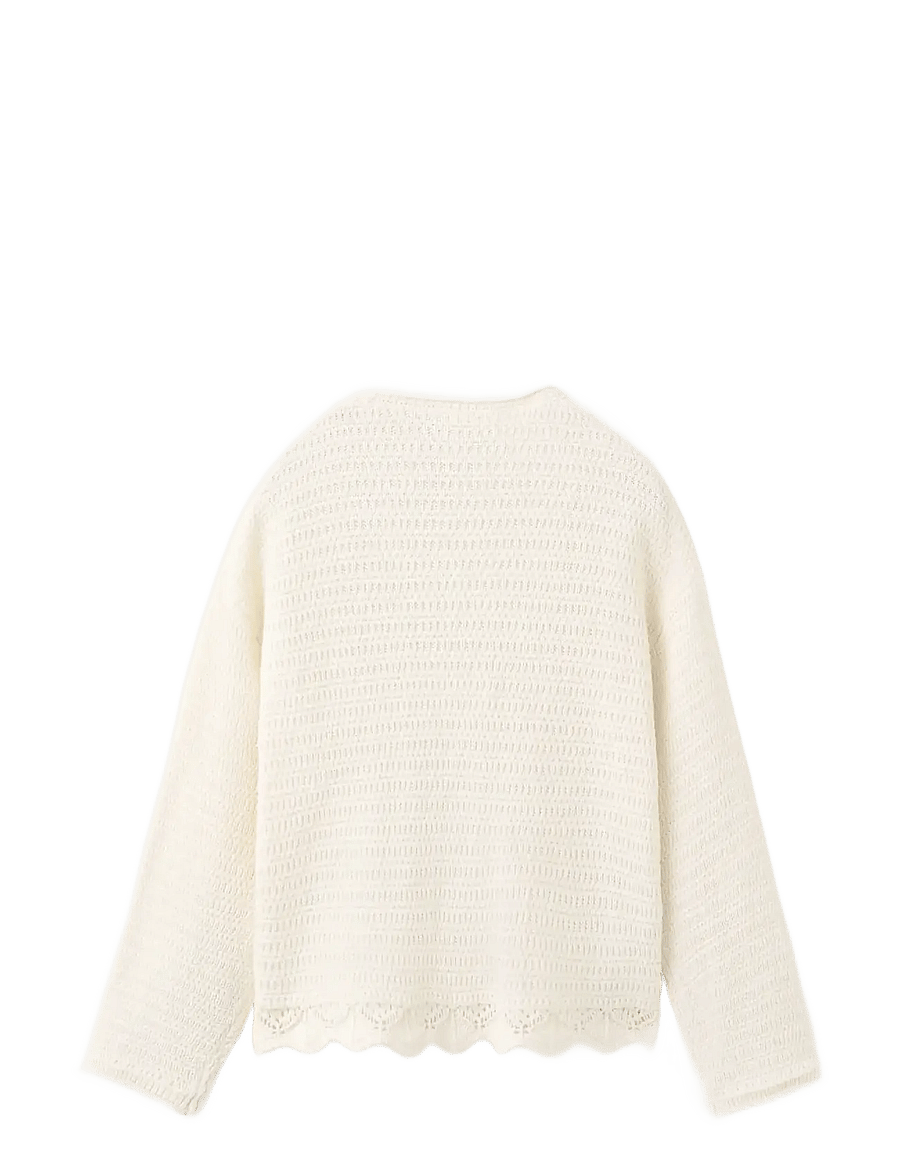 Mango - Openwork knit cardigan - cardigans - light beige - 1