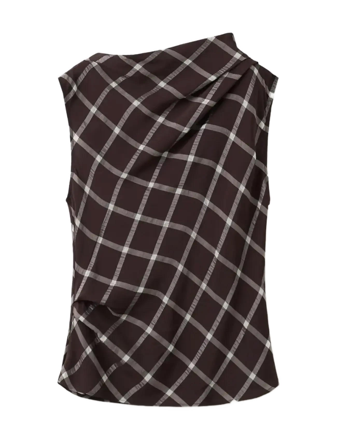 Mango Fitted top with draped neckline - Neuheiten - DARK RED / burgundy