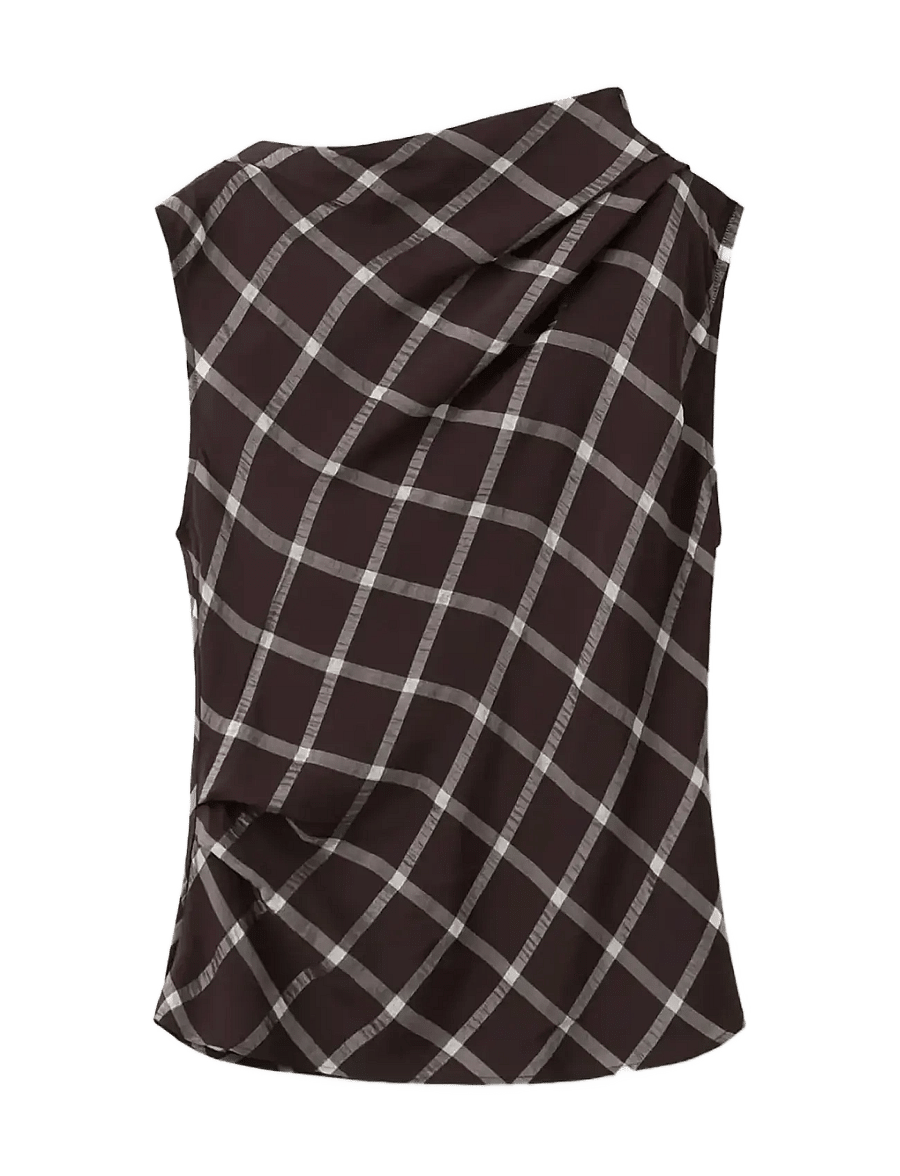 Mango - Fitted top with draped neckline - Ærmeløse bluser - dark red - 1