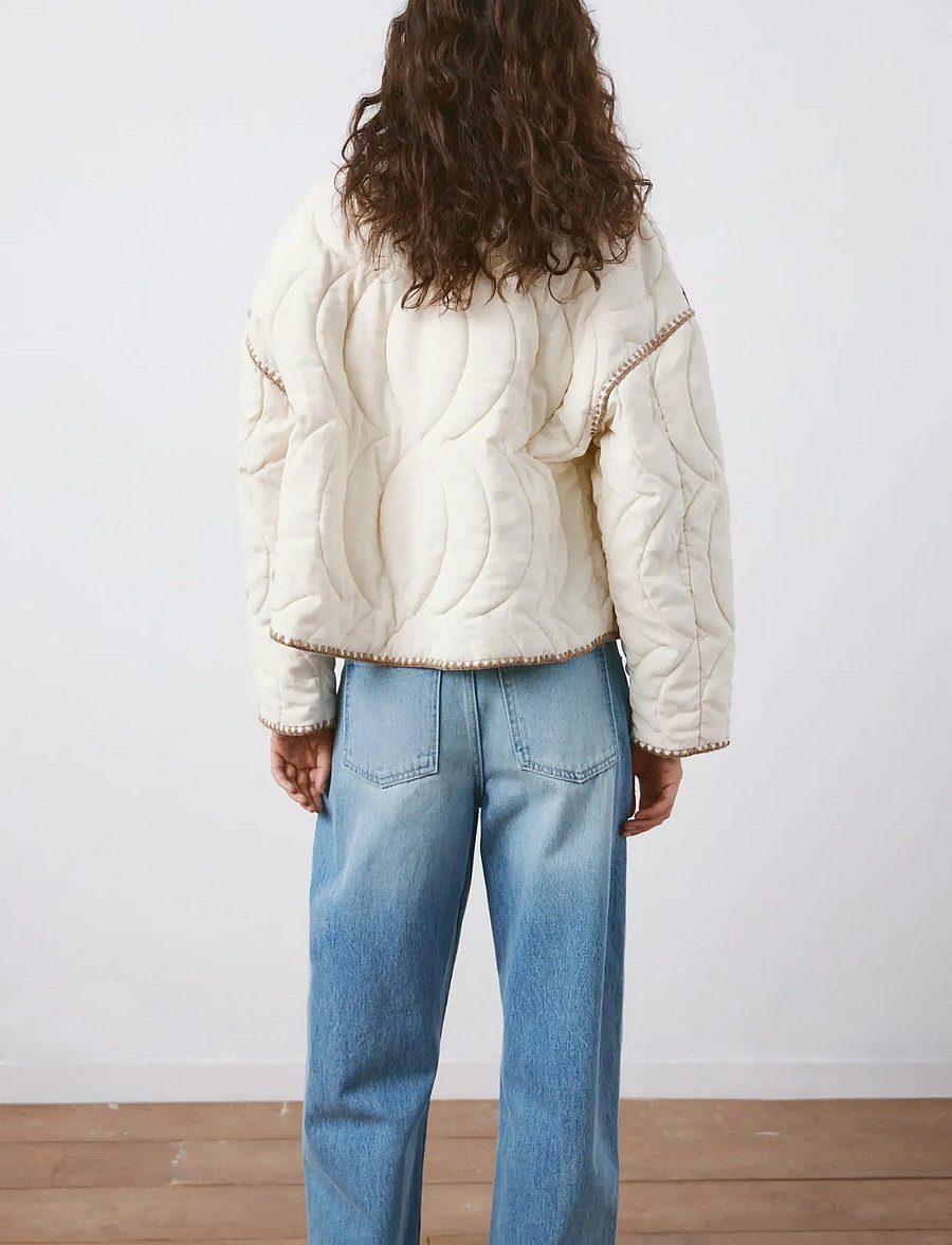 Mango - Contrast piping quilted jacket - quiltede jakker - light beige - 2