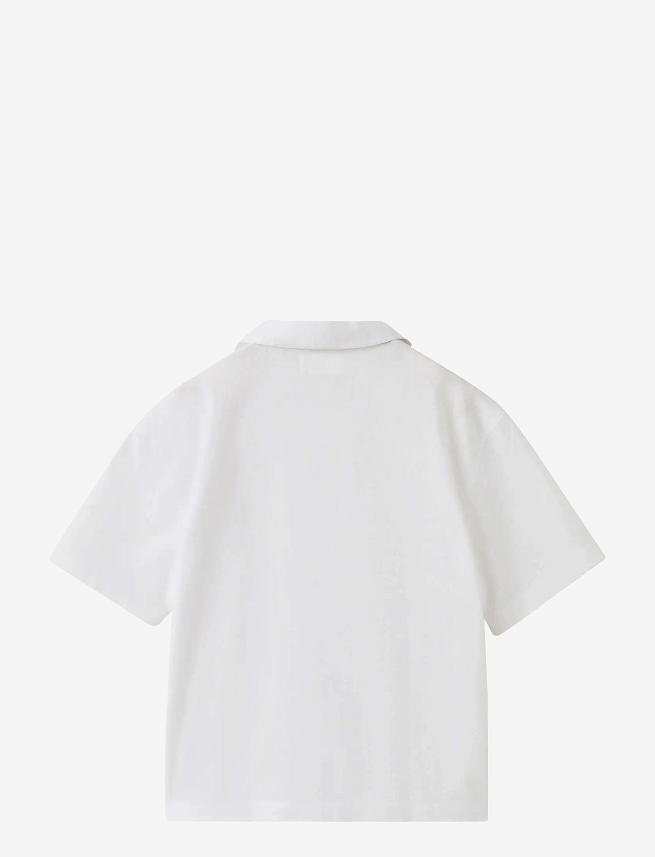 Mango - Linen-blend short-sleeve shirt - kortærmede skjorter - white - 1