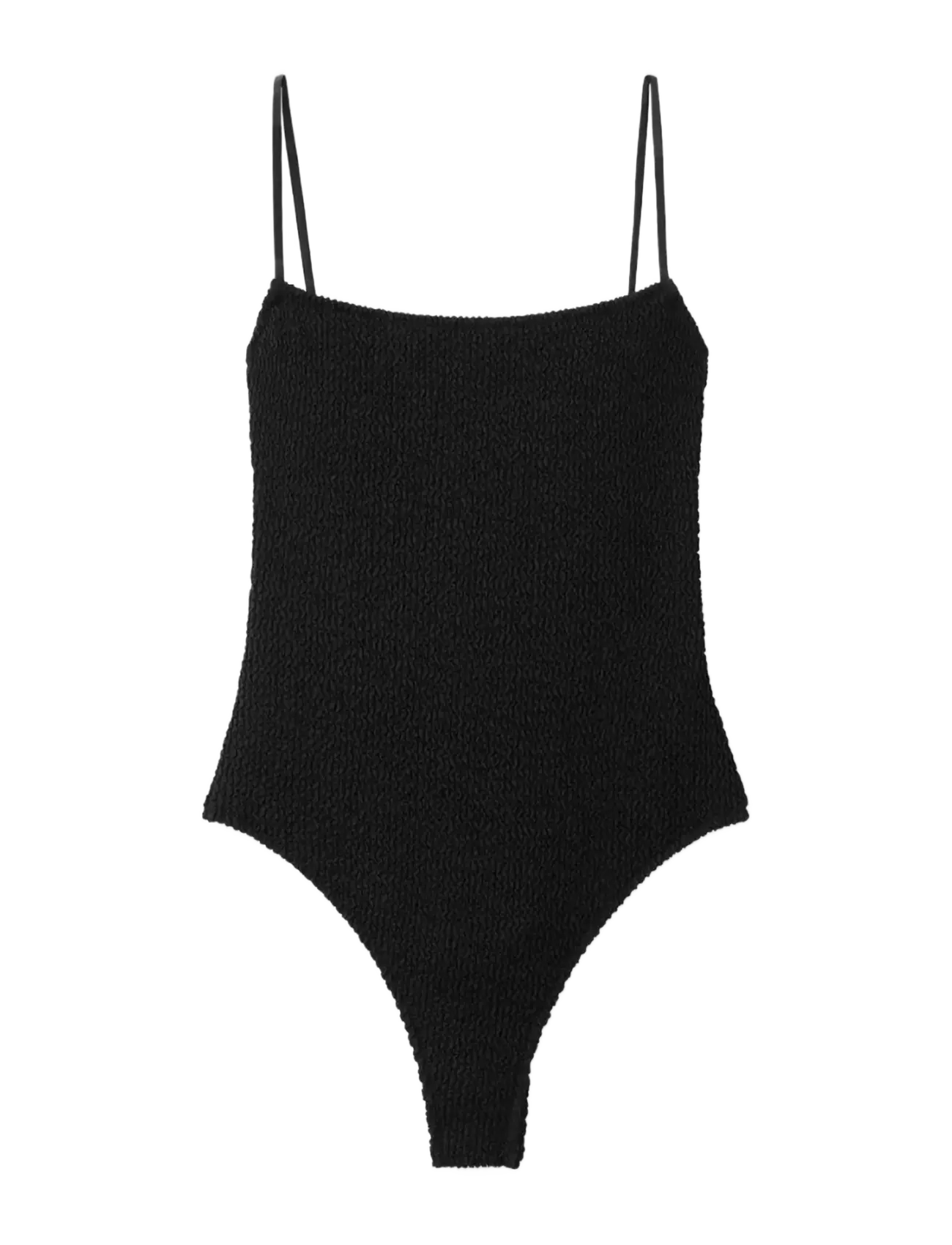 MANGO Textured Badeanzug With Straps Schwarz - XS - Damen