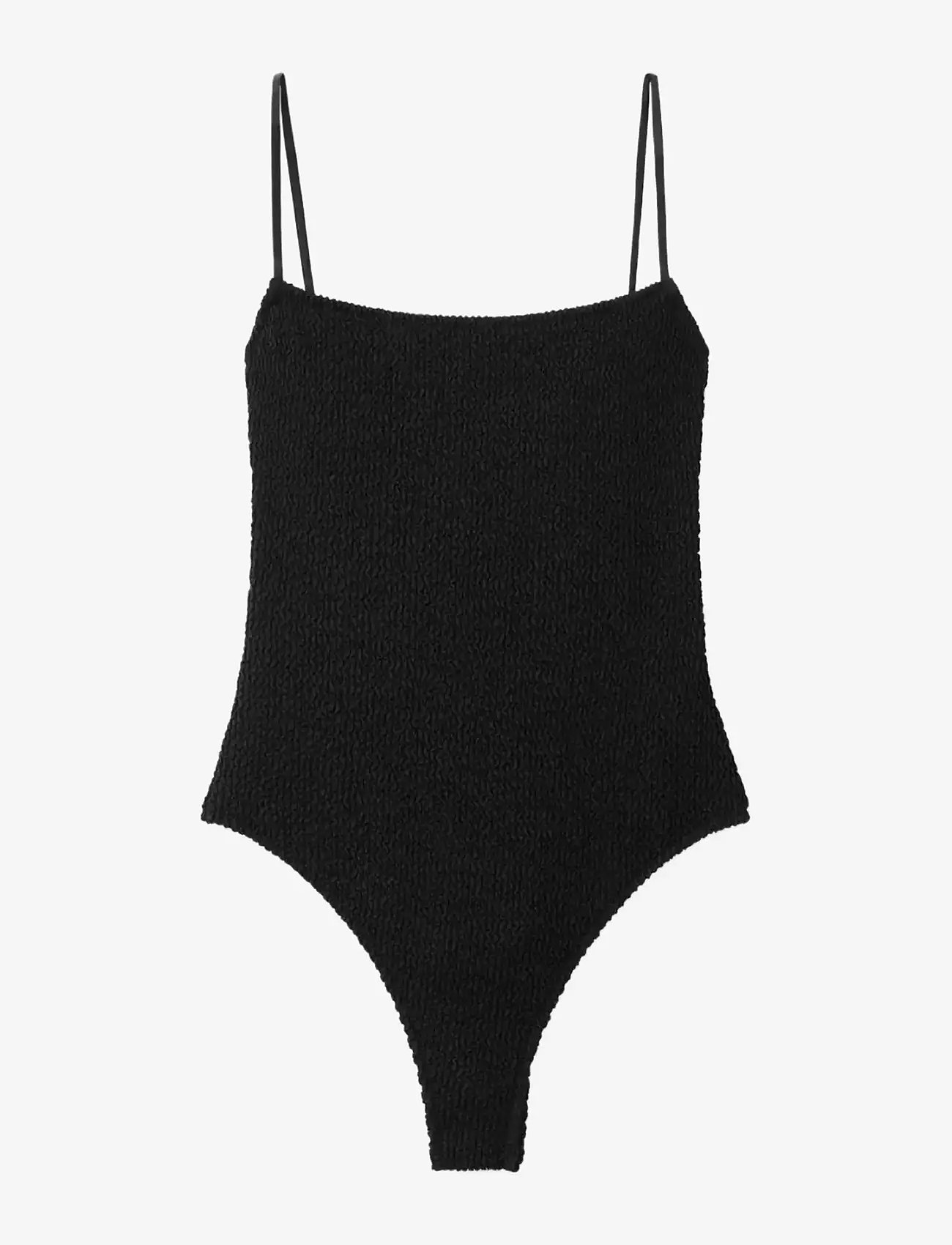 Mango - Textured swimsuit with straps - badedragter - black - 1