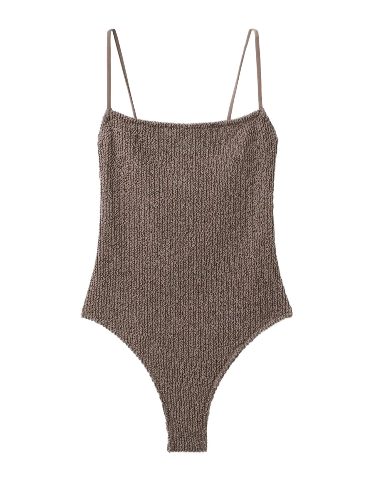 Mango Textured swimsuit with straps - Uimapuvut - LT PASTEL BROWN / brown