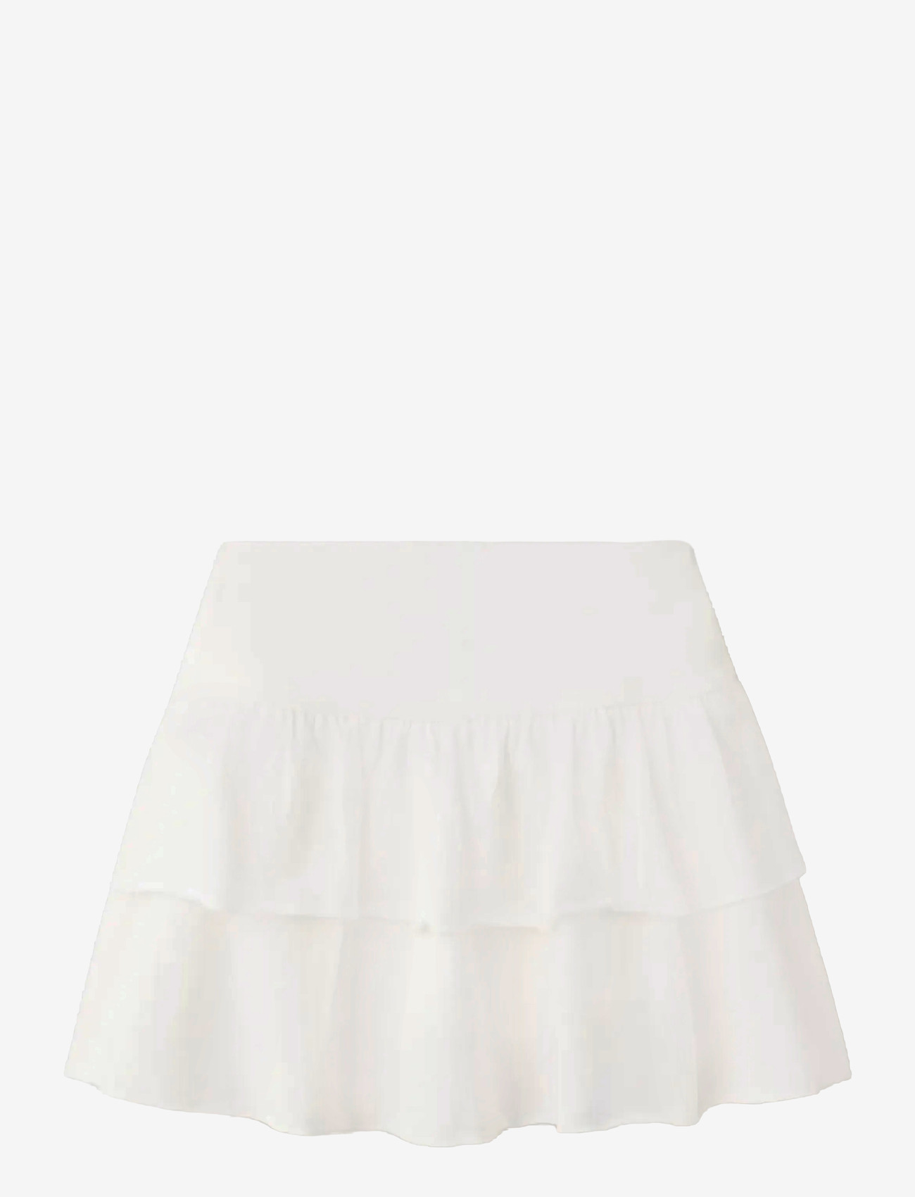 Mango - Ruffled cotton skirt - korta kjolar - natural white - 0