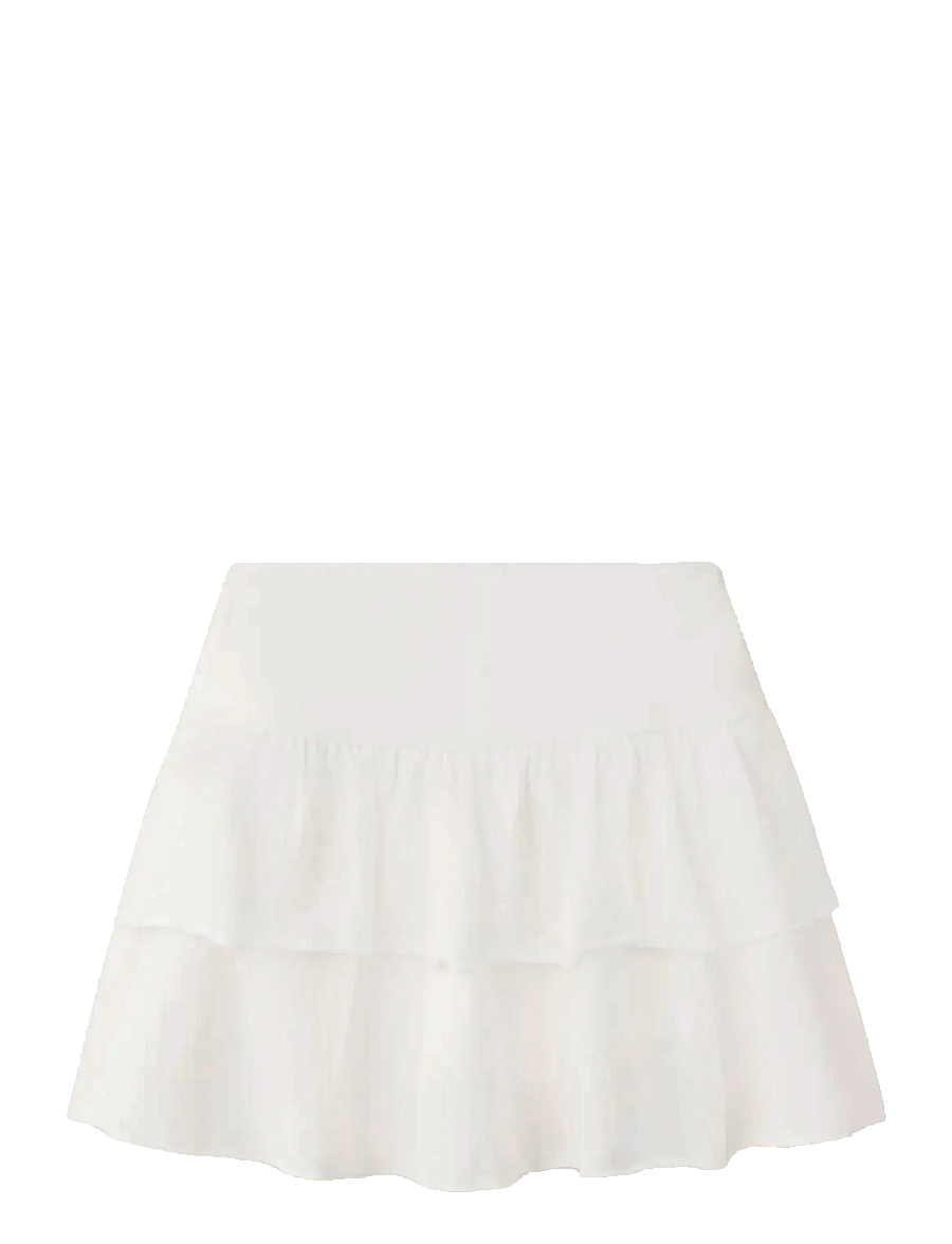 Mango - Ruffled cotton skirt - korte nederdele - natural white - 0